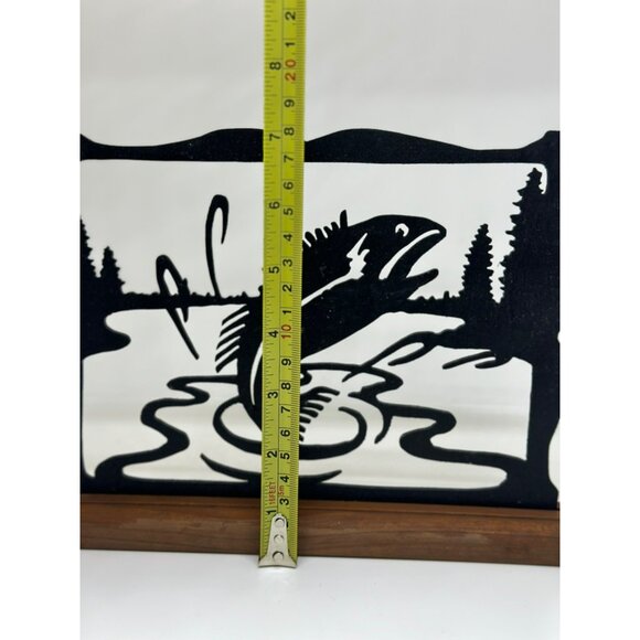 Laser-Cut Fish Art Wood Base Rustic Cabin Decor for Fishermen Dad Grandpa Gift - Picture 2 of 4